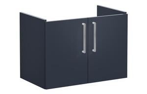VitrA Root Flat 80cm 2 Door Wall Hung Washbasin Unit - Matt Dark Blue